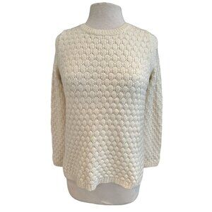 Cottage Core Field Flower Cream Knit Sweater Medium